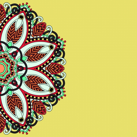 ornamental template with circle floral backgroundのイラスト素材