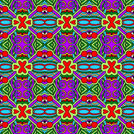 geometry vintage floral seamless patternのイラスト素材