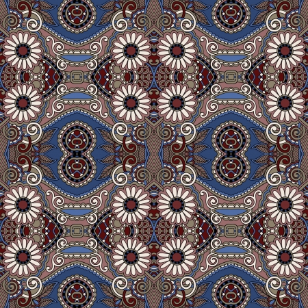 geometry vintage floral seamless patternのイラスト素材