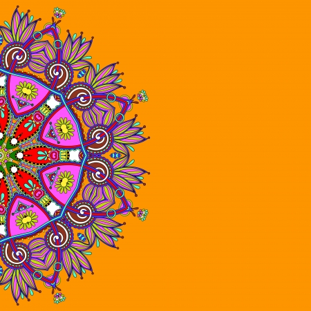 ornamental template with circle floral backgroundのイラスト素材