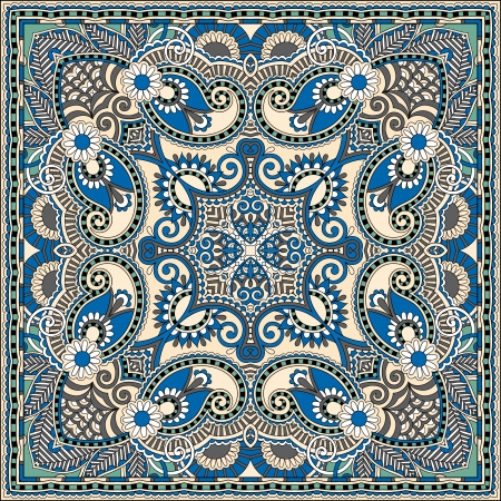 Traditional ornamental floral paisley bandanna. You can use this pattern in the design of carpet, shawl, pillow, cushionのイラスト素材