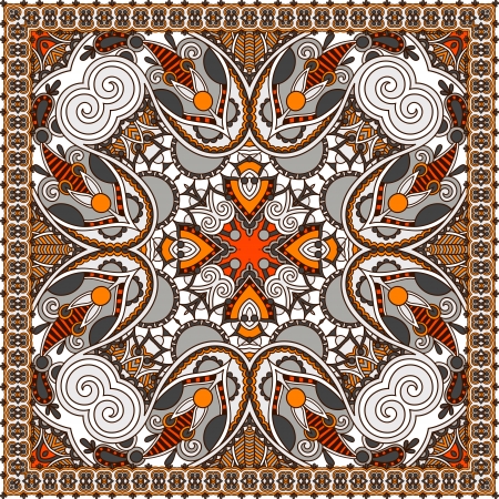Traditional ornamental floral paisley bandanna. You can use this pattern in the design of carpet, shawl, pillow, cushionのイラスト素材