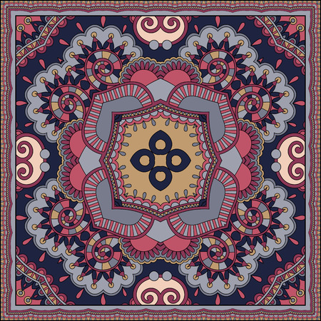 Traditional ornamental floral paisley bandanna. You can use this pattern in the design of carpet, shawl, pillow, cushionのイラスト素材