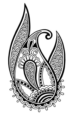 black line art ornate flower design collection, ukrainian ethnic style, autotrace of hand drawingのイラスト素材