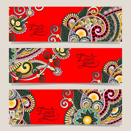 set of decorative flower template bannerのイラスト素材