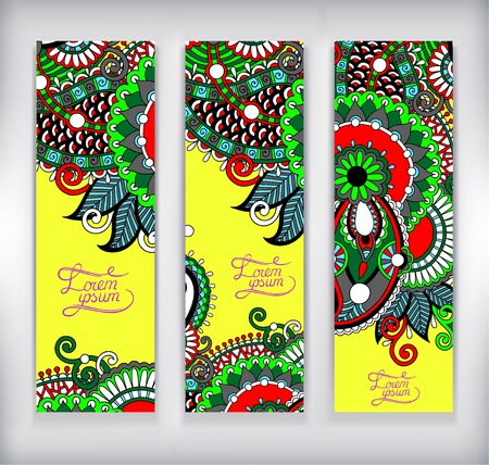 set of decorative flower template banner, card, web design with place for your text, vector illustrationのイラスト素材