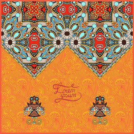 oriental decorative template for greeting card or wedding  invitation in a folk style, you can place your text in the empty place, vector illustrationのイラスト素材