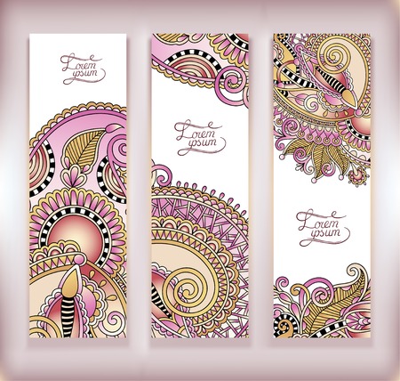 set of decorative flower template banner, card, web design with place for your text, vector illustrationのイラスト素材
