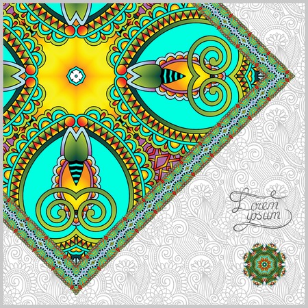 unusual floral ornamental template with place for your text, oriental vintage pattern for invitation party card, brochure design, postcard, packing, book cover, vector illustrationのイラスト素材