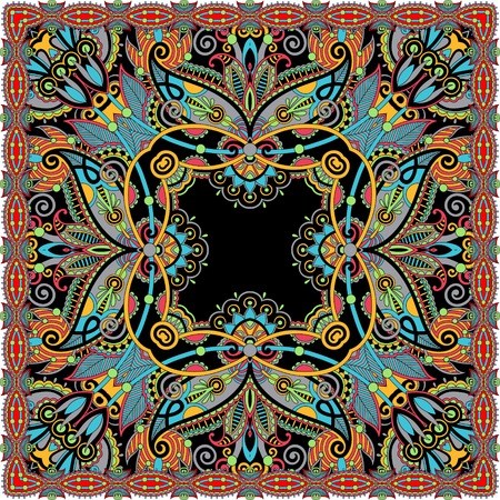 Traditional ornamental floral paisley bandanna. You can use this pattern in the design of carpet, shawl, pillow, cushionのイラスト素材