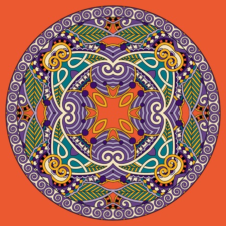 decorative design of circle dish template, round geometric pattern, vector illustrationのイラスト素材