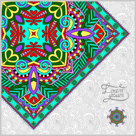 unusual floral ornamental template with place for your text, oriental vintage pattern for invitation party card, brochure design, postcard, packing, book cover, vector illustrationのイラスト素材