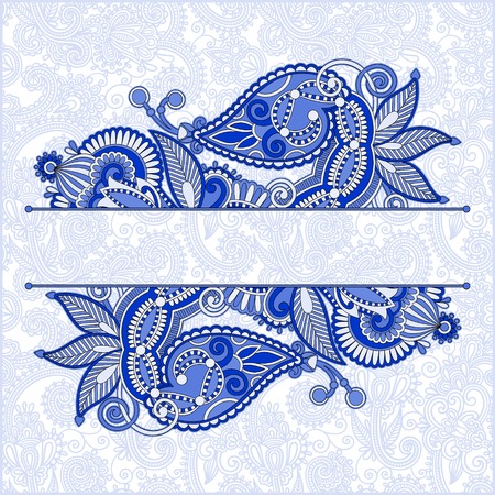 oriental decorative template for greeting card or wedding invitation in a folk style, you can place your text in the empty placeのイラスト素材