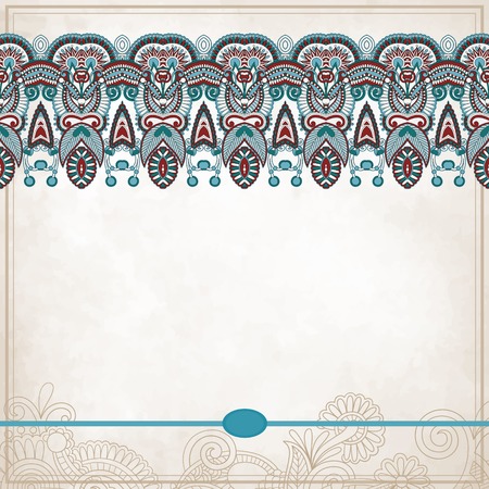Ornamental floral pattern with place for your text, in grunge backgroundのイラスト素材