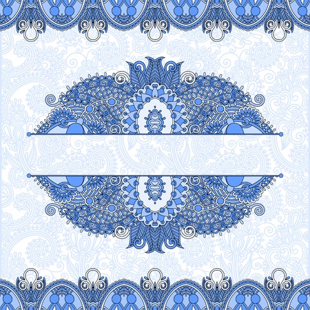 floral decorative invitation card, vintage paisley frame design, flower divider and page decoration on ornamental background, vector illustrationのイラスト素材