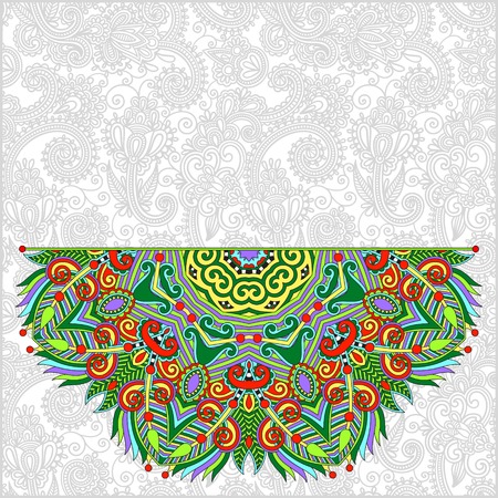 floral round pattern in ukrainian oriental ethnic style for your greeting cardのイラスト素材