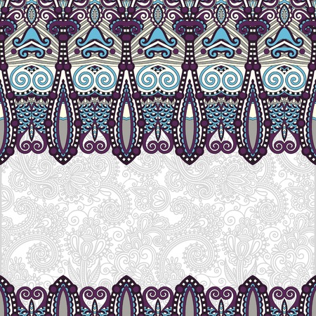 ornamental floral folkloric background for invitation, cover design, fabric pattern or page decoration, ethnic border on vintage flower background, vector illustrationのイラスト素材