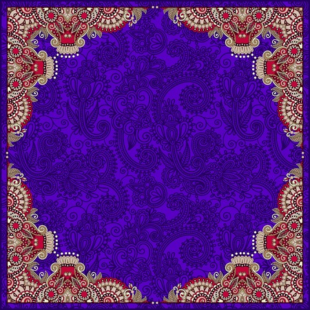 floral vintage frame, ukrainian ethnic style. Vector illustrationのイラスト素材