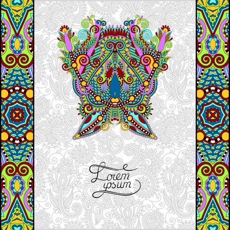 invitation card with neat ethnic backgroundのイラスト素材