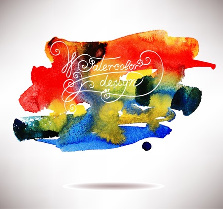 abstract hand drawn watercolor background, aquarelle colorful texture, decoration design element, vector illustrationのイラスト素材
