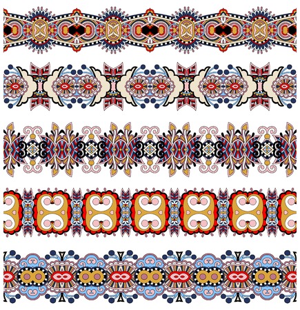 seamless geometry vintage pattern, ethnic style ornamental background, ornate floral decor for fabric design, endless texture, vector illustrationのイラスト素材