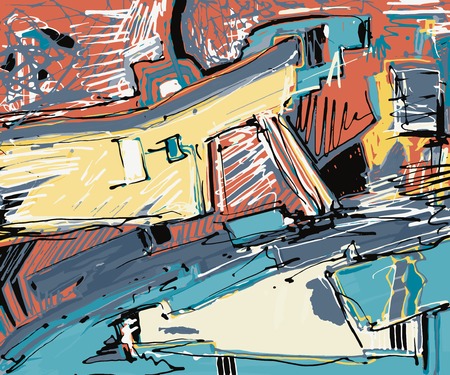 original illustration of abstract art digital painting, vector illustrationのイラスト素材