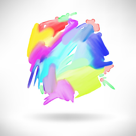 abstract watercolor splash design element, handmade vector illustrationのイラスト素材