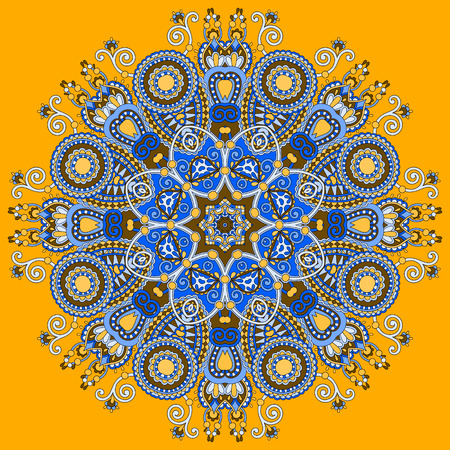 mandala, circle decorative spiritual indian symbol of lotus flower, round ornament pattern, vector illustrationのイラスト素材