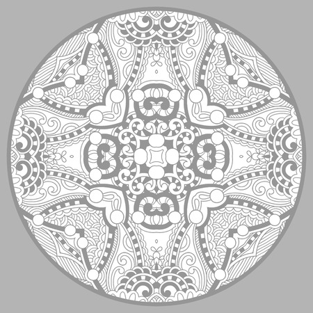 coloring book page for adults - zendala, joy to older children and adult colorists, who like line art creation, relax and meditation, vector illustrationのイラスト素材