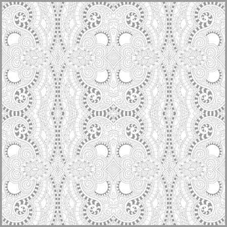unique coloring book square page for adults - floral authentic carpet design, joy to older children and adult colorists, who like line art and creation, vector illustrationのイラスト素材