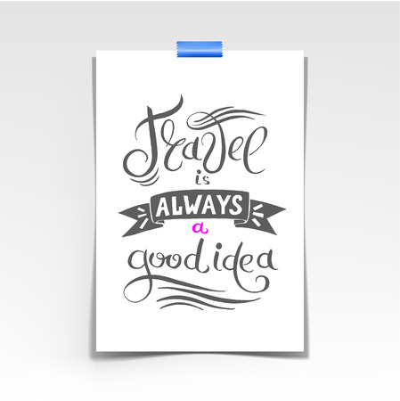 travel alweys a good idea, vector illustrationのイラスト素材