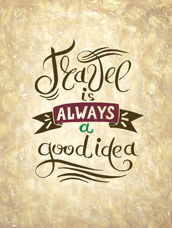 travel alweys a good idea, vector illustrationのイラスト素材