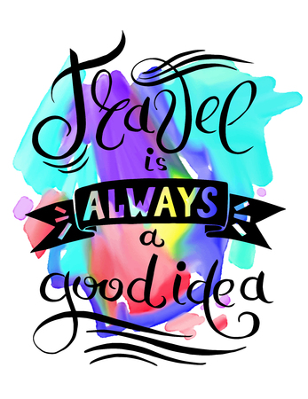 travel alweys a good idea, vector illustrationのイラスト素材