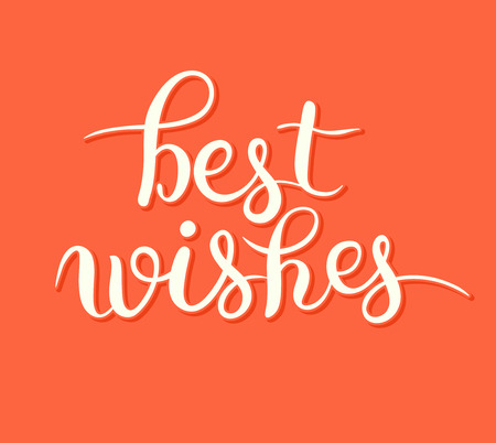 best wishes hand lettering inscription handwritten quote, calligraphy writting, vector illustrationのイラスト素材