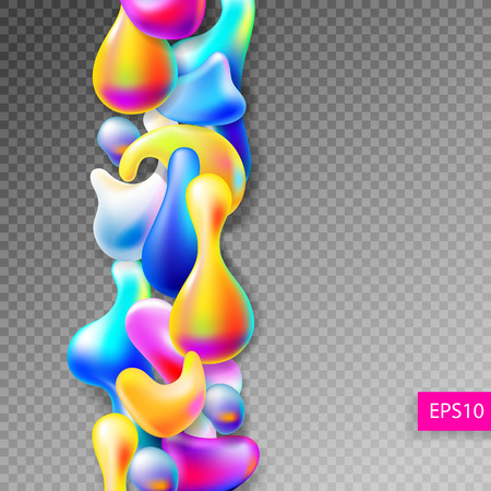 abstract bright colorful plasma drops shapes pattern isolated onのイラスト素材