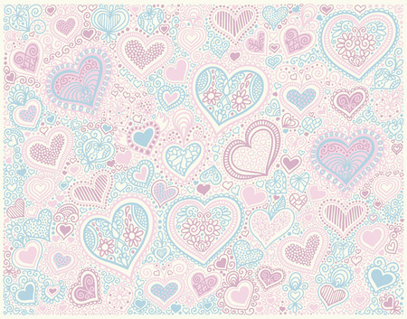 original hand drawing heart shape background in pastel colors toのイラスト素材