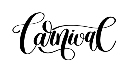 carnival hand lettering inscription isolated on white backgroundのイラスト素材