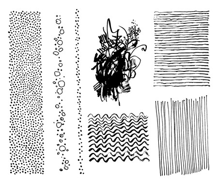 set of hand drawing marker hipster trendy textures and brushesのイラスト素材