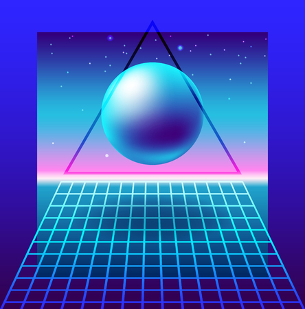 futuristic galaxy background with a blue ball, stars in spaceのイラスト素材