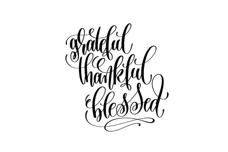 Grateful thankful blessed hand lettering inscription to thanksgivingのイラスト素材