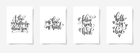 Set of different lettering quotes vectorのイラスト素材