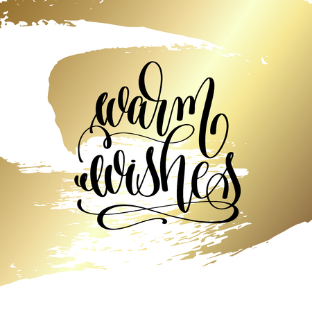Warm wishes - hand lettering quote to winter holiday designのイラスト素材