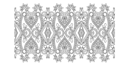 Decorative stripe pattern, paisley floral design, vector illustration.のイラスト素材