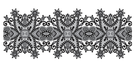 decorative stripe pattern, paisley floral design, vector illustrationのイラスト素材