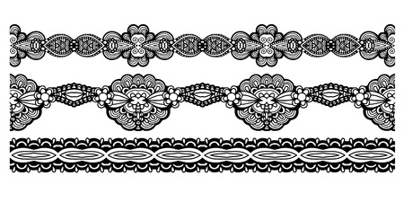 decorative ethnic stripe pattern, indian paisley designのイラスト素材