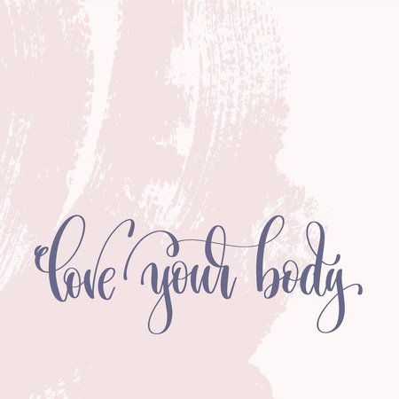 love your body - hand lettering text about life poster Vector illustration.のイラスト素材
