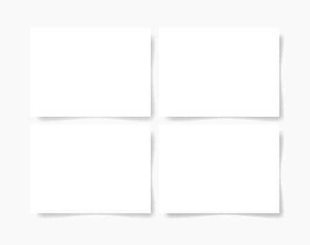 four pieces blank sheet of white paperのイラスト素材