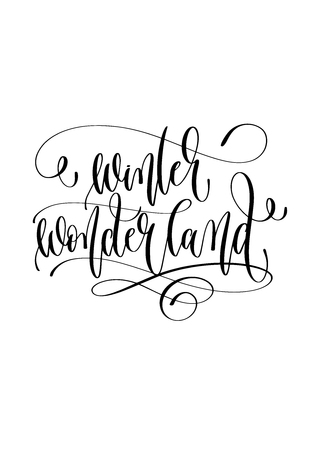 winter wonderland - hand lettering inscription text to winter holiday design, christmas decoration vector illustrationのイラスト素材
