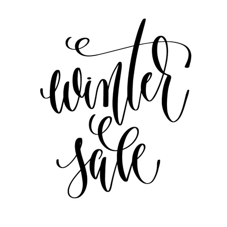 winter sale - hand lettering inscription text to winter holiday design, calligraphy vector illustrationのイラスト素材