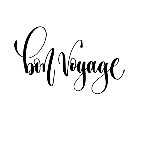 bon voyage - hand lettering inscription text, motivation and inspiration positive quote, calligraphy vector illustrationのイラスト素材